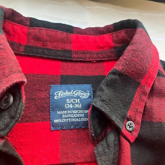 Faded Glory button up red flannel - Picture 2 of 3